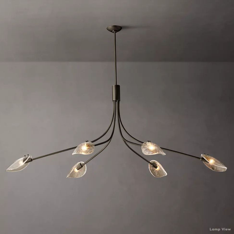 Shell Airy Glass Linear Chandelier 72"