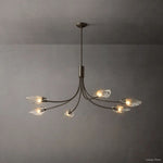 Shell Airy Glass Linear Chandelier 54"