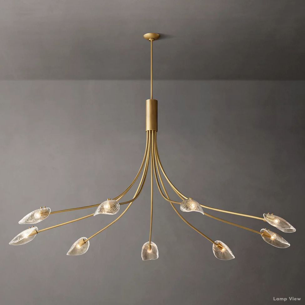 Shell Airy Glass Round Chandelier 84"