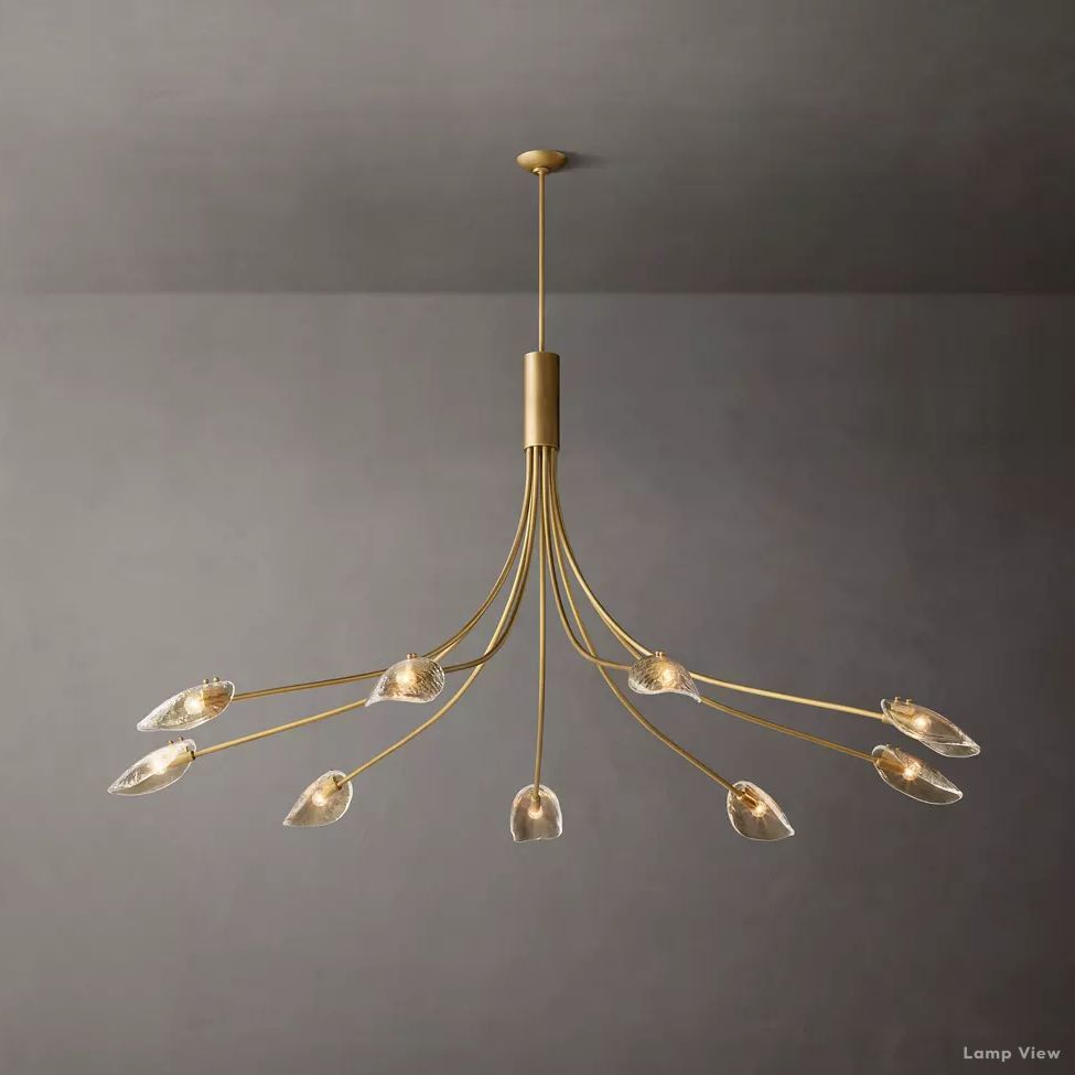 Shell Airy Glass Round Chandelier 84"