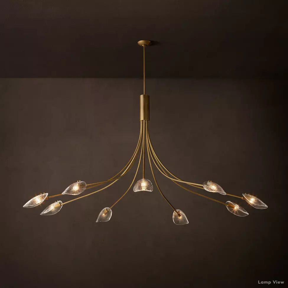 Shell Airy Glass Round Chandelier 84"