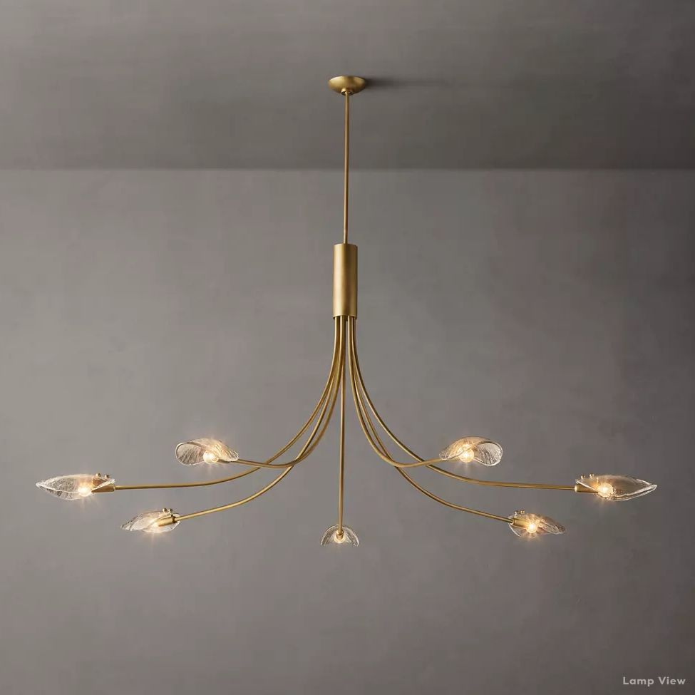 Shell Airy Glass Round Chandelier 72"