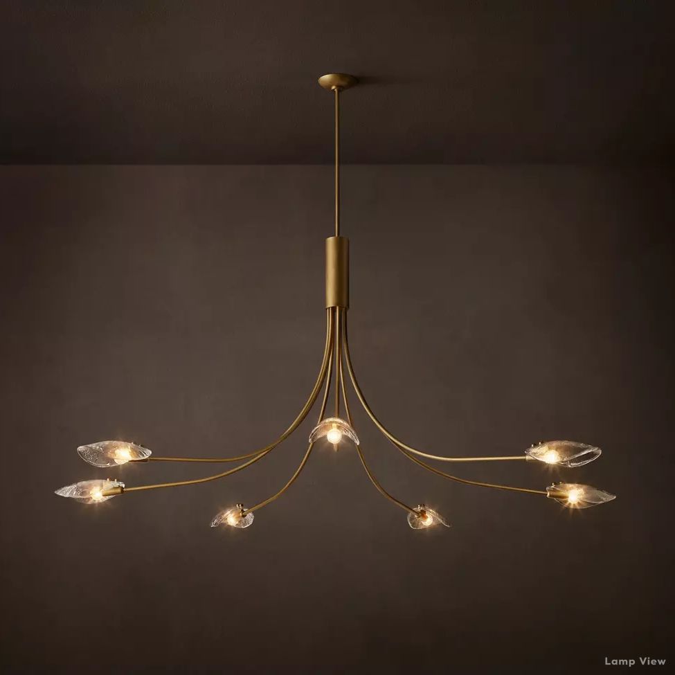 Shell Airy Glass Round Chandelier 72"