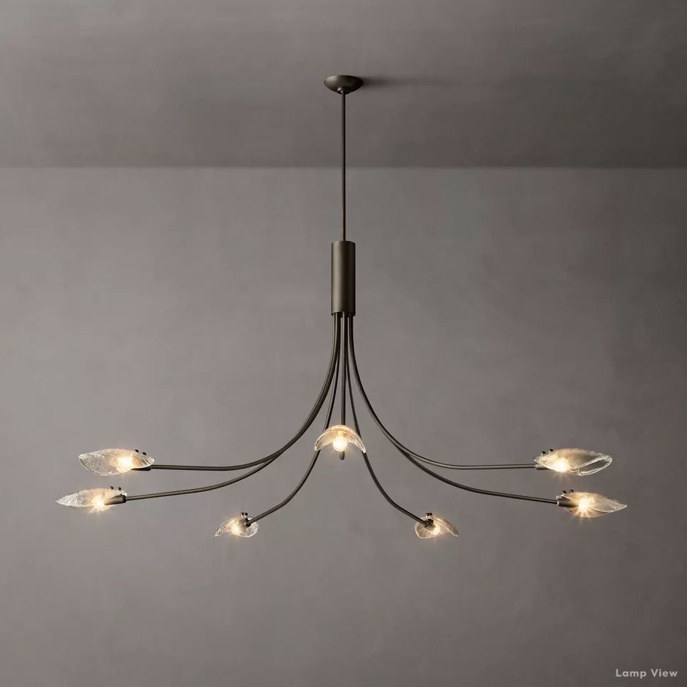 Shell Airy Glass Round Chandelier 72"