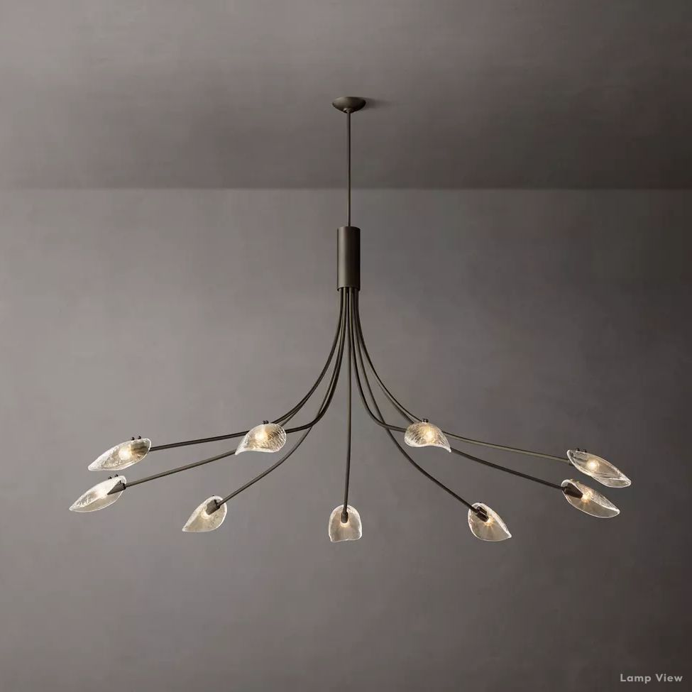 Shell Airy Glass Round Chandelier 72"