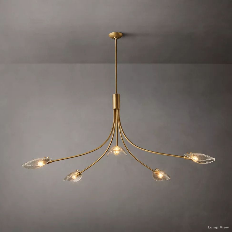 Shell Airy Glass Round Chandelier 60"