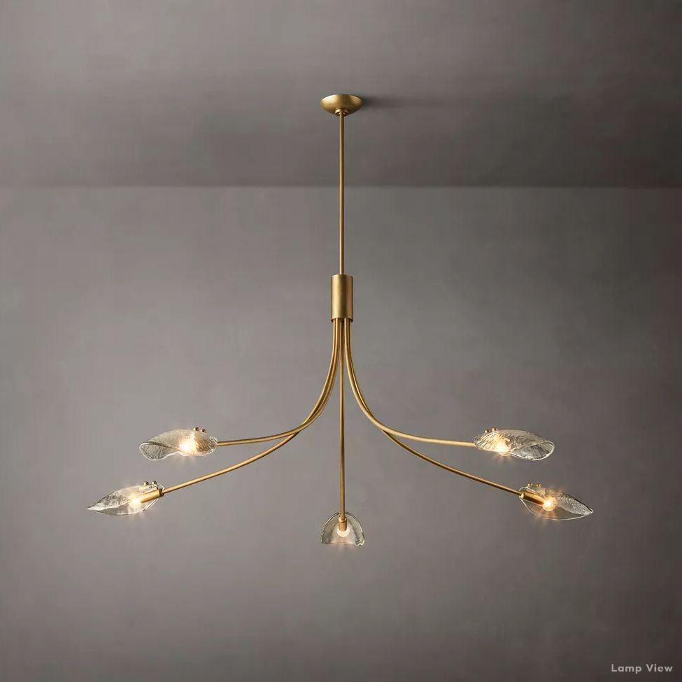 Shell Airy Glass Round Chandelier 60"