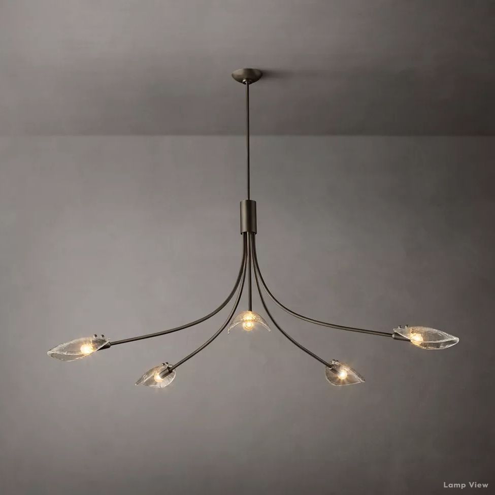 Shell Airy Glass Round Chandelier 60"