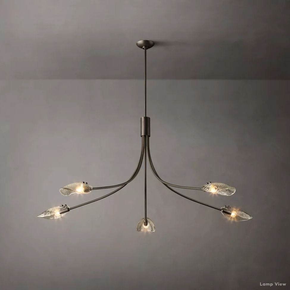 Shell Airy Glass Round Chandelier 60"
