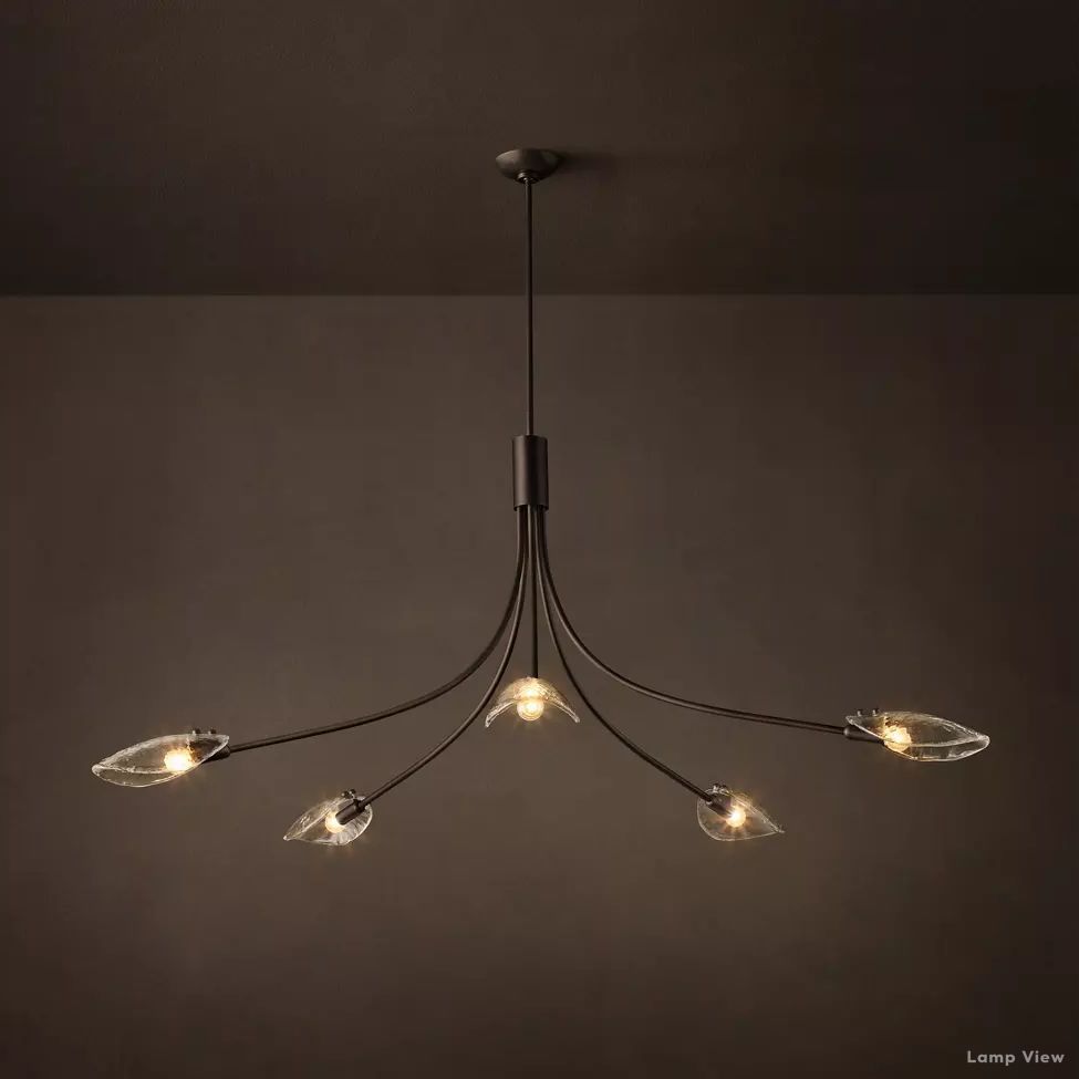 Shell Airy Glass Round Chandelier 60"