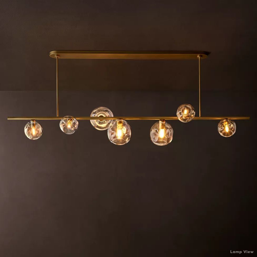 Bubble Organic Glass Linear Chandelier 78"