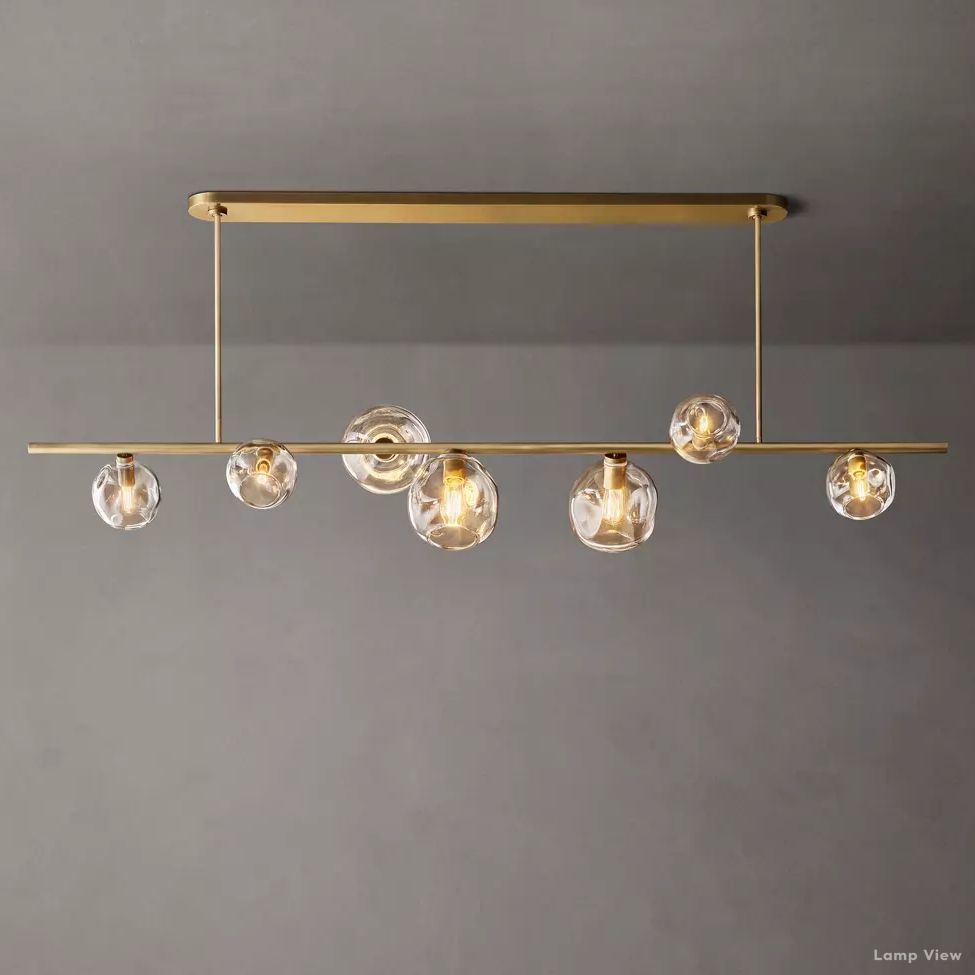 Bubble Organic Glass Linear Chandelier 78"