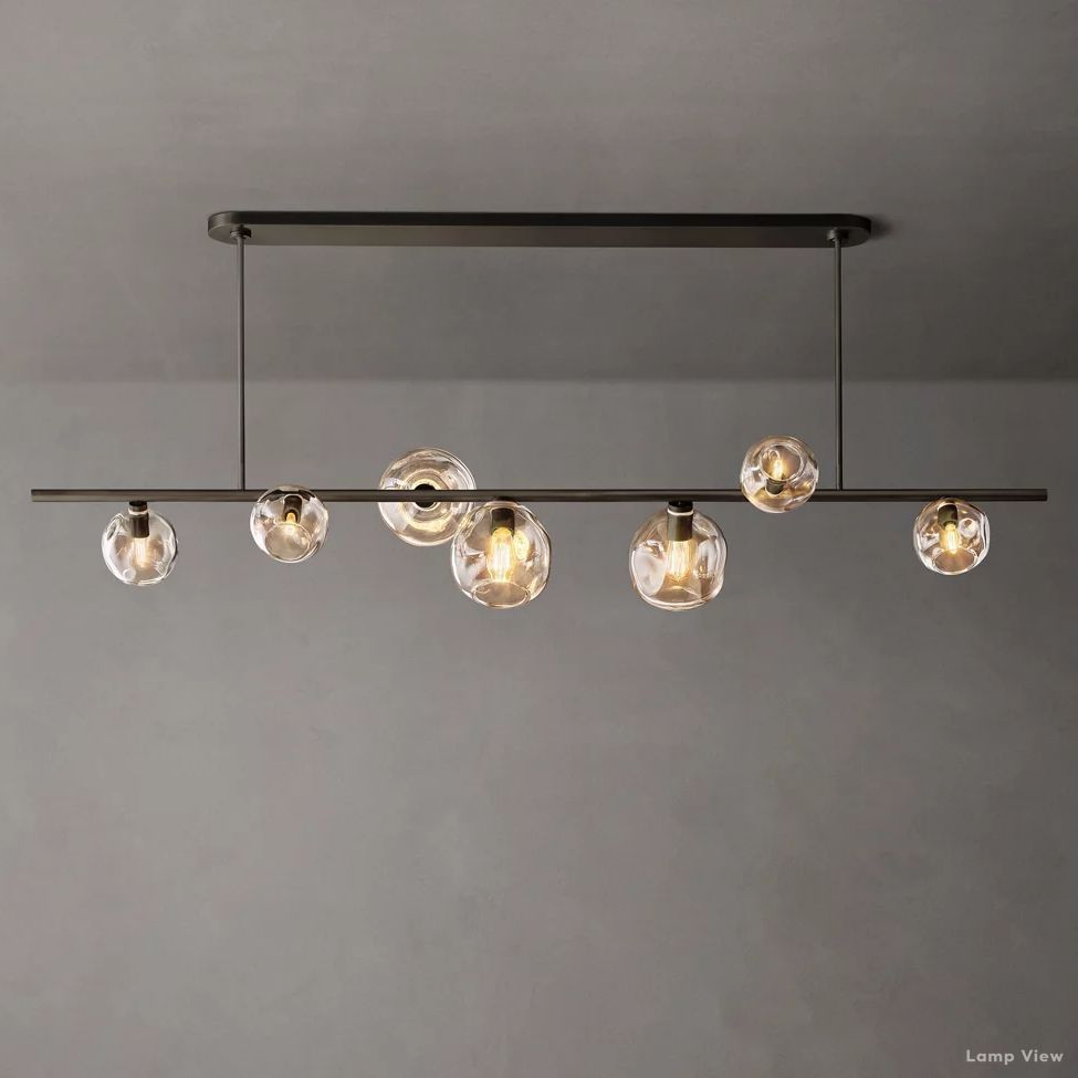 Bubble Organic Glass Linear Chandelier 78"