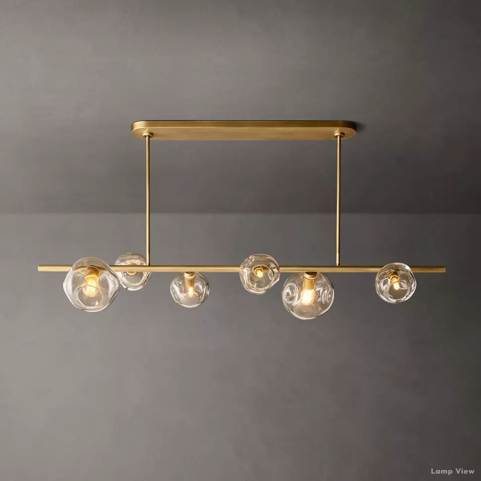 Bubble Organic Glass Linear Chandelier 60"