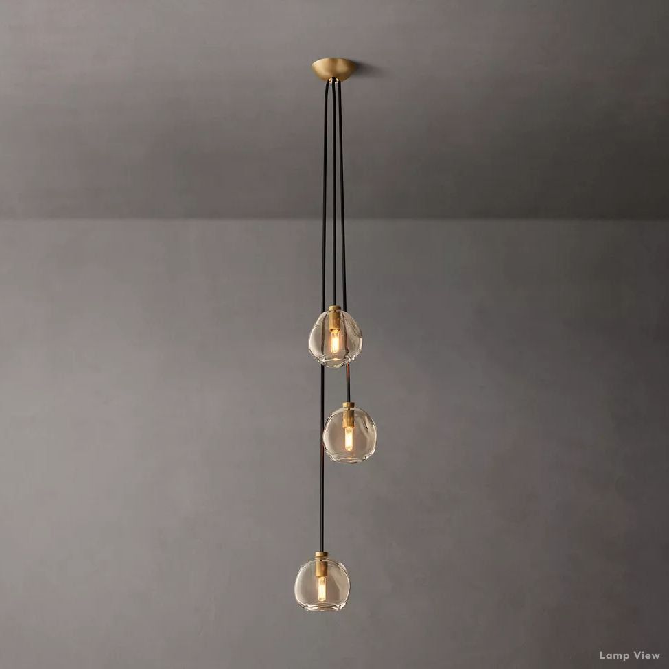 Bubble Organic Glass Cascade Pendant Light