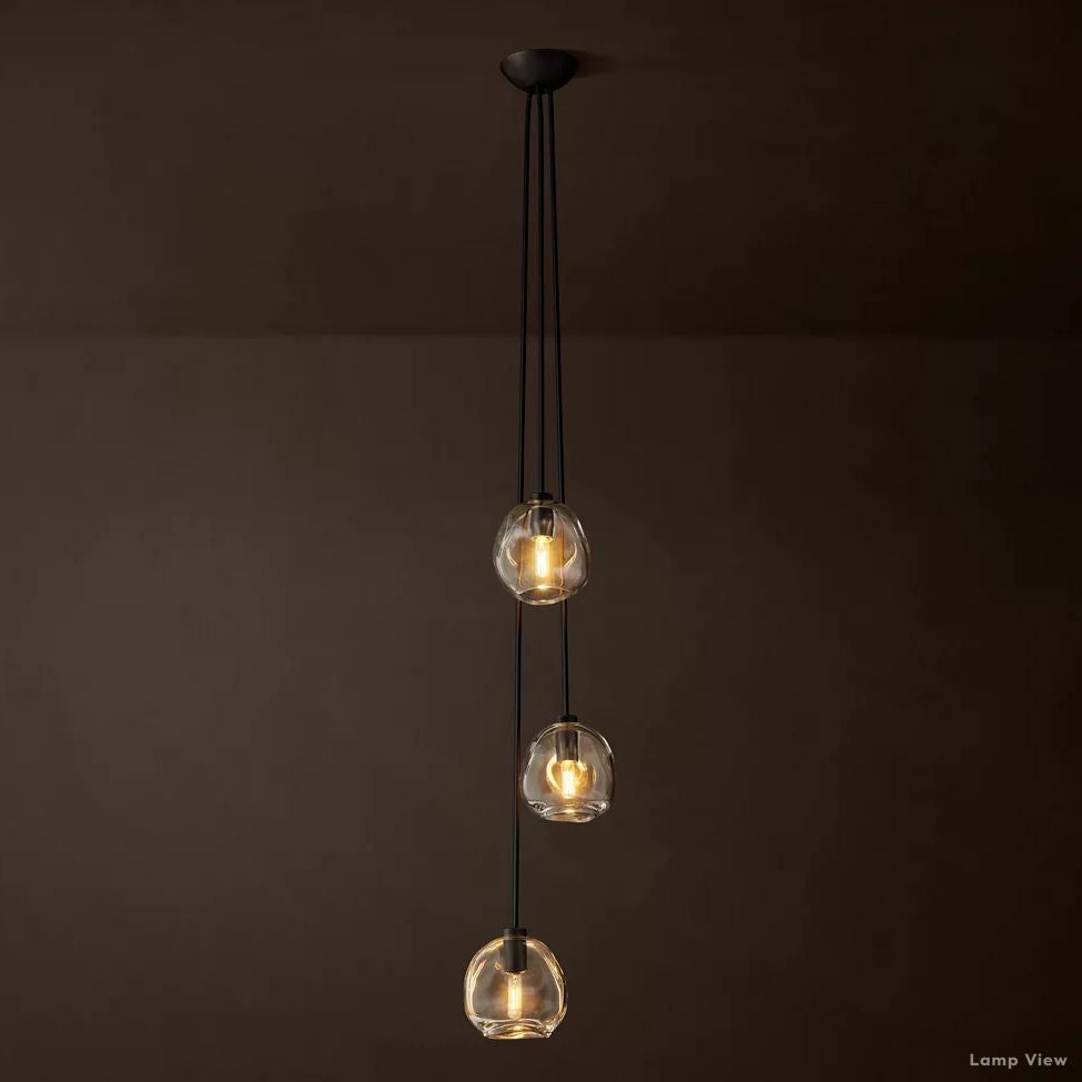 Bubble Organic Glass Cascade Pendant Light