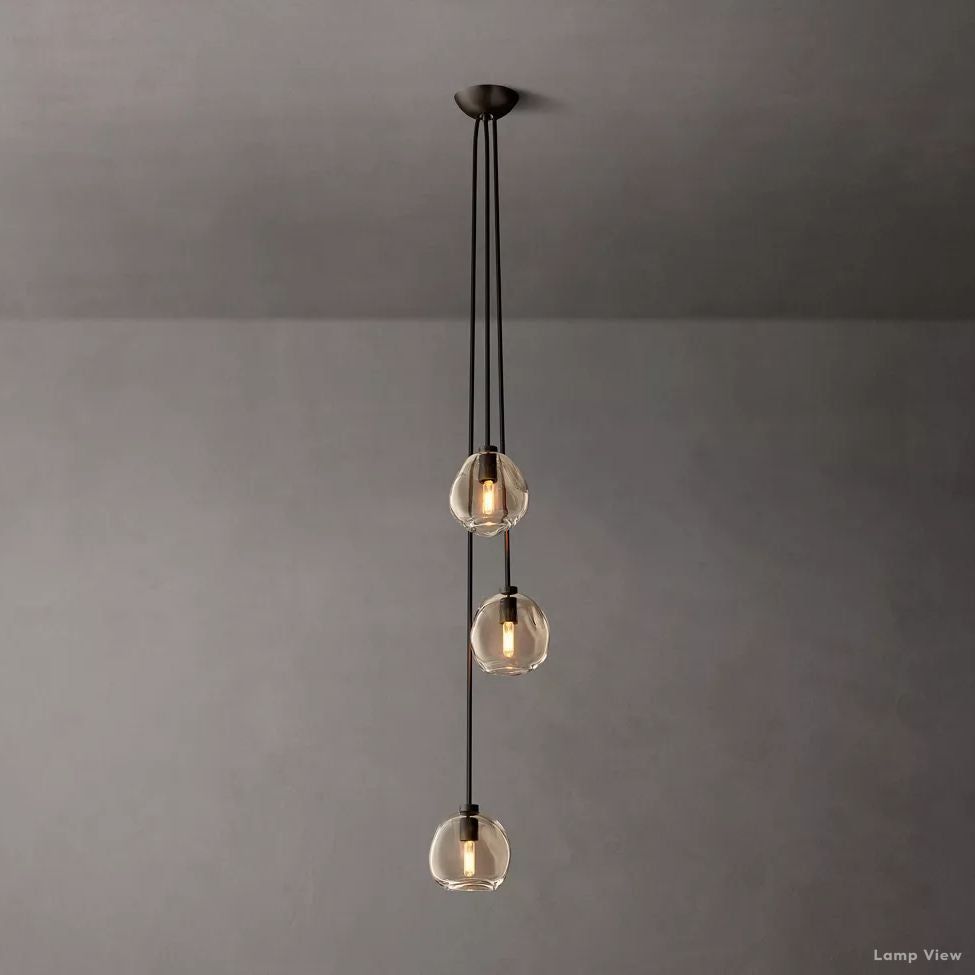 Bubble Organic Glass Cascade Pendant Light