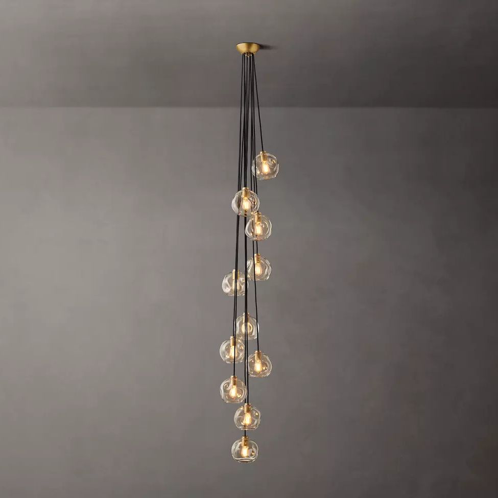 Bubble Organic Glass Cascade Chandelier 20"