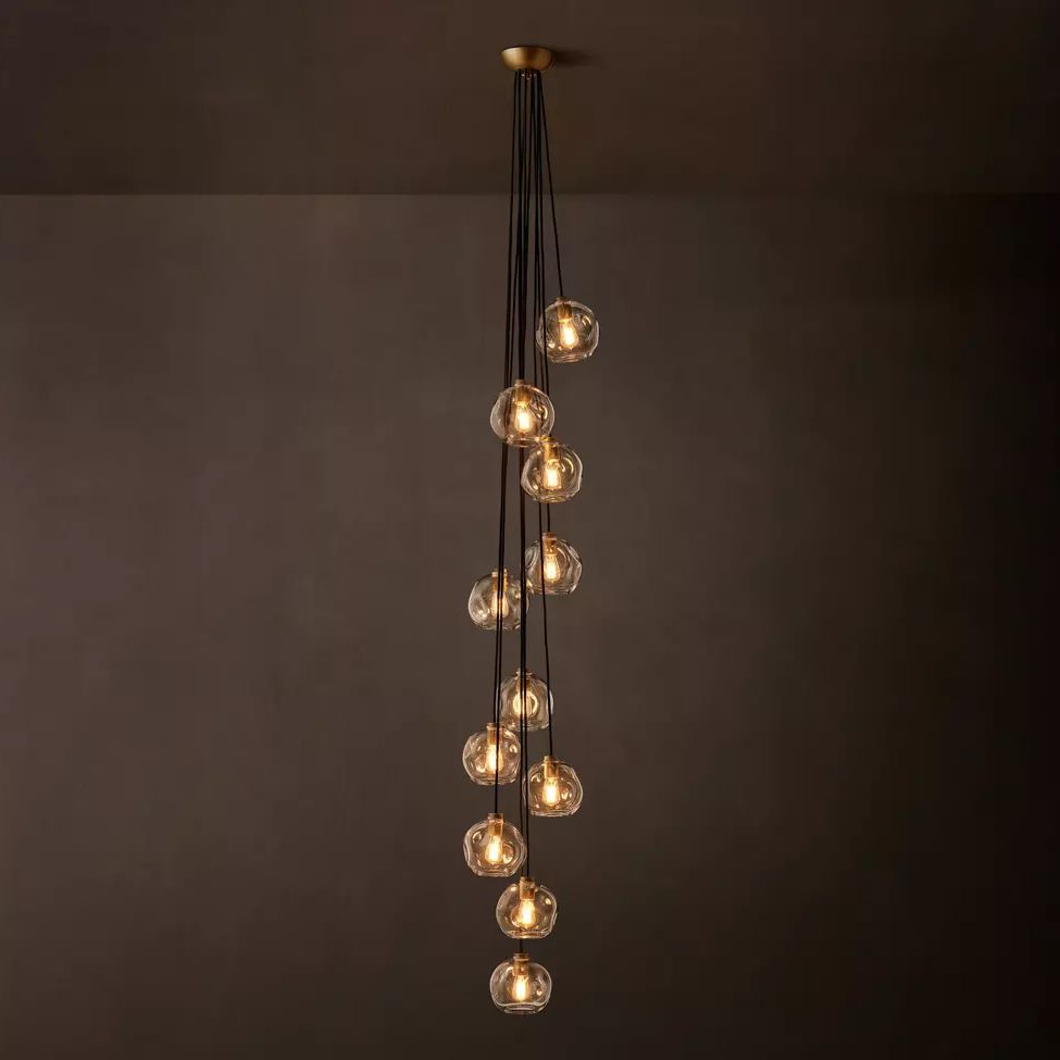 Bubble Organic Glass Cascade Chandelier 20"