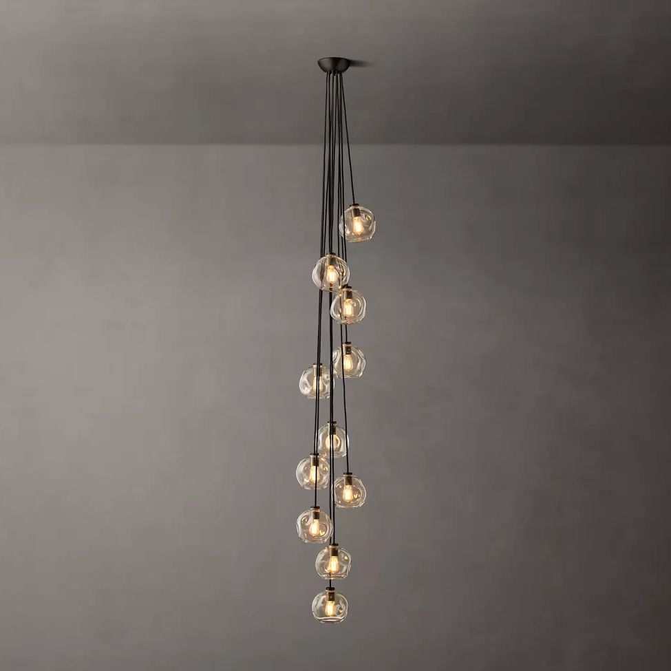 Bubble Organic Glass Cascade Chandelier 20"