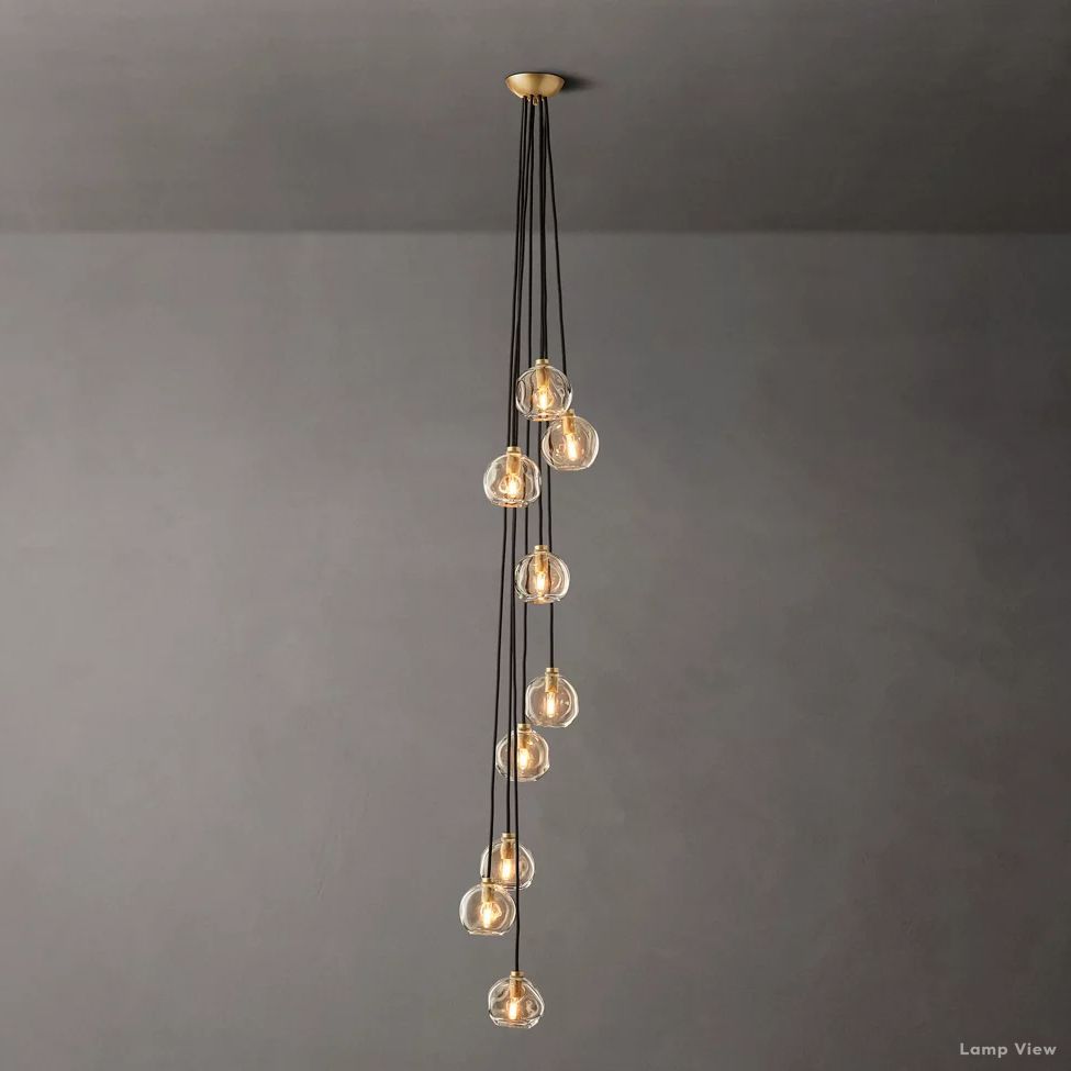 Bubble Organic Glass Cascade Chandelier 16"