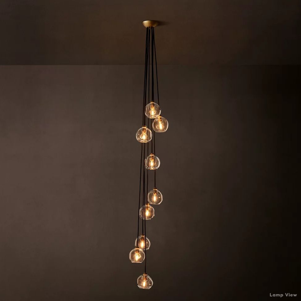 Bubble Organic Glass Cascade Chandelier 16"