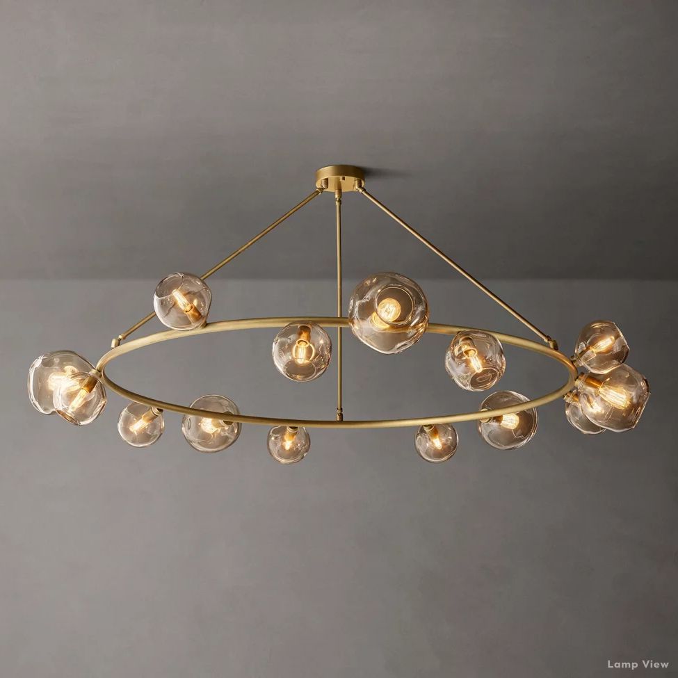 Bubble Organic Glass Round Chandelier 84"