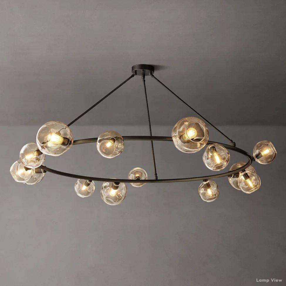 Bubble Organic Glass Round Chandelier 72"