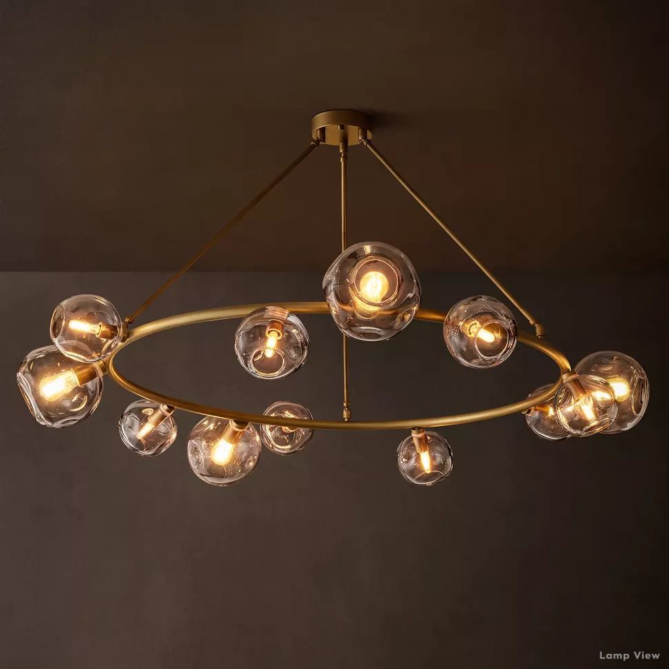 Bubble Organic Glass Round Chandelier 60"