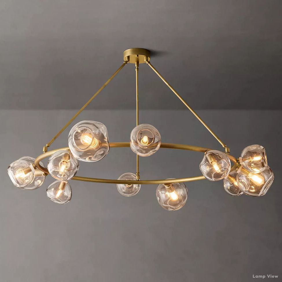 Bubble Organic Glass Round Chandelier 60"