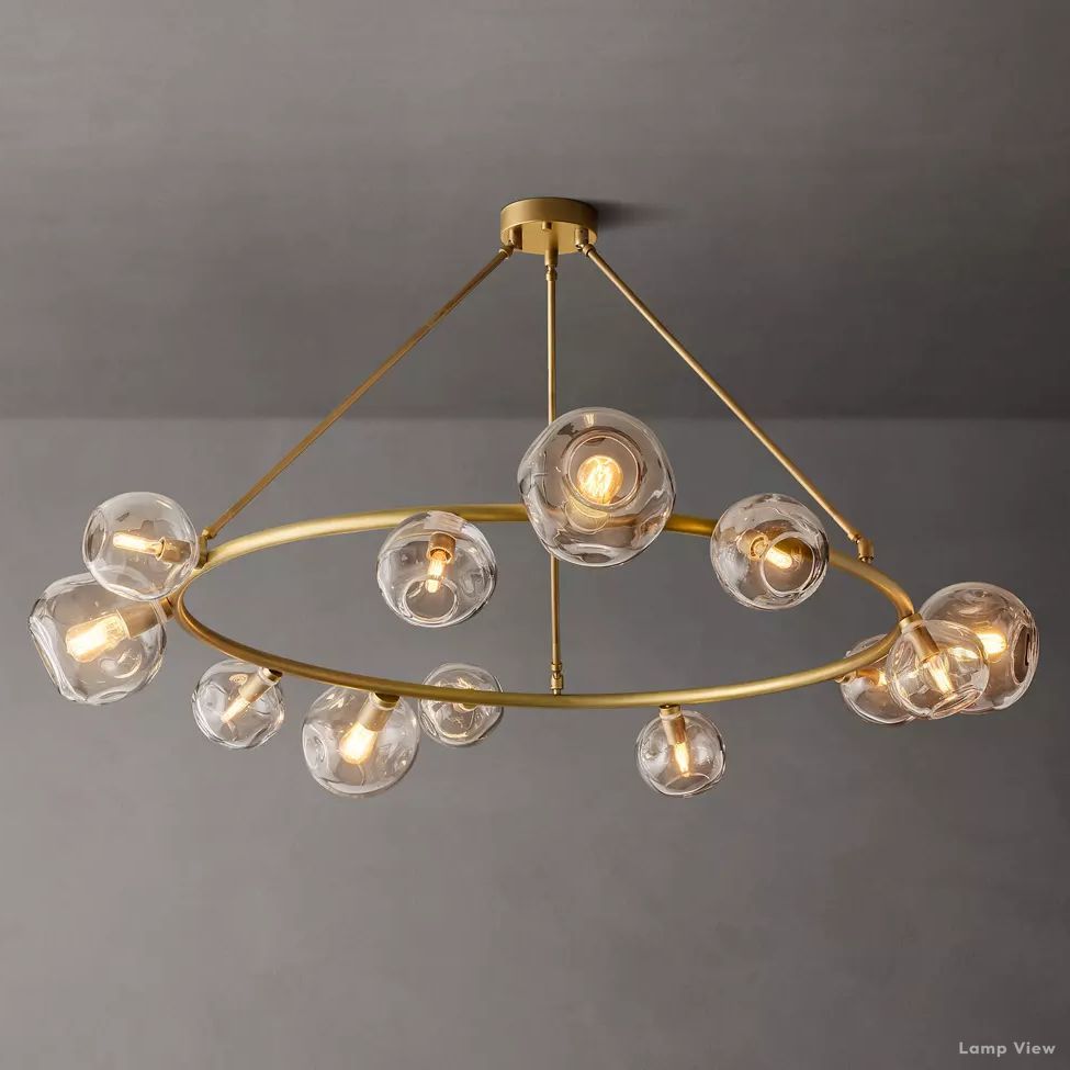 Bubble Organic Glass Round Chandelier 60"