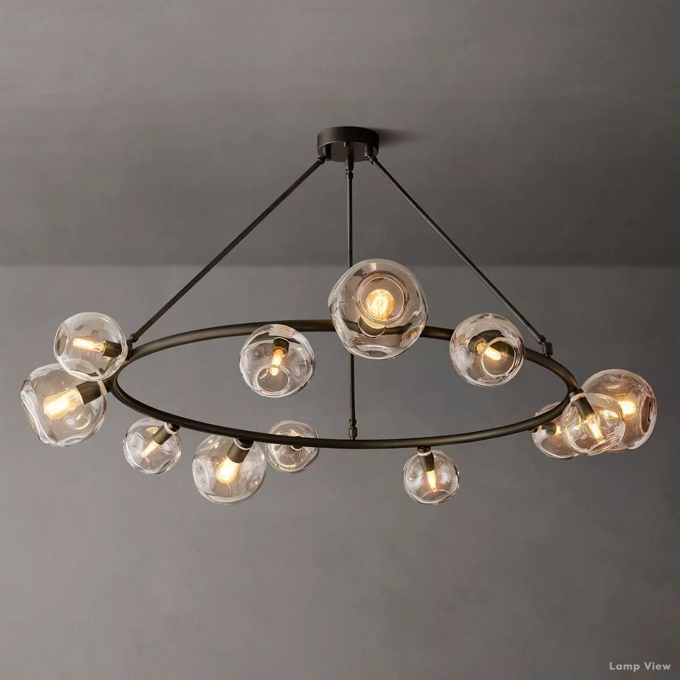 Bubble Organic Glass Round Chandelier 60"