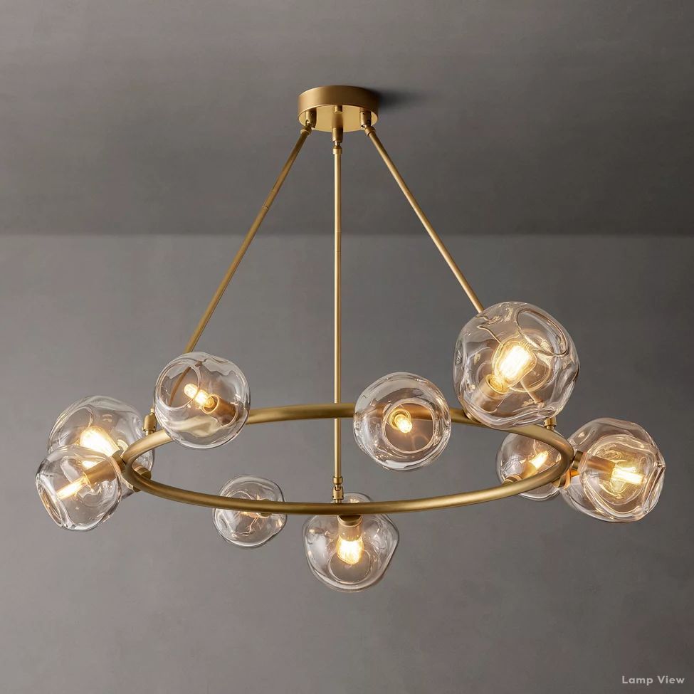 Bubble Organic Glass Round Chandelier 48"