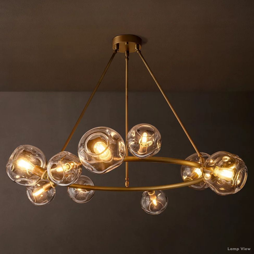 Bubble Organic Glass Round Chandelier 48"