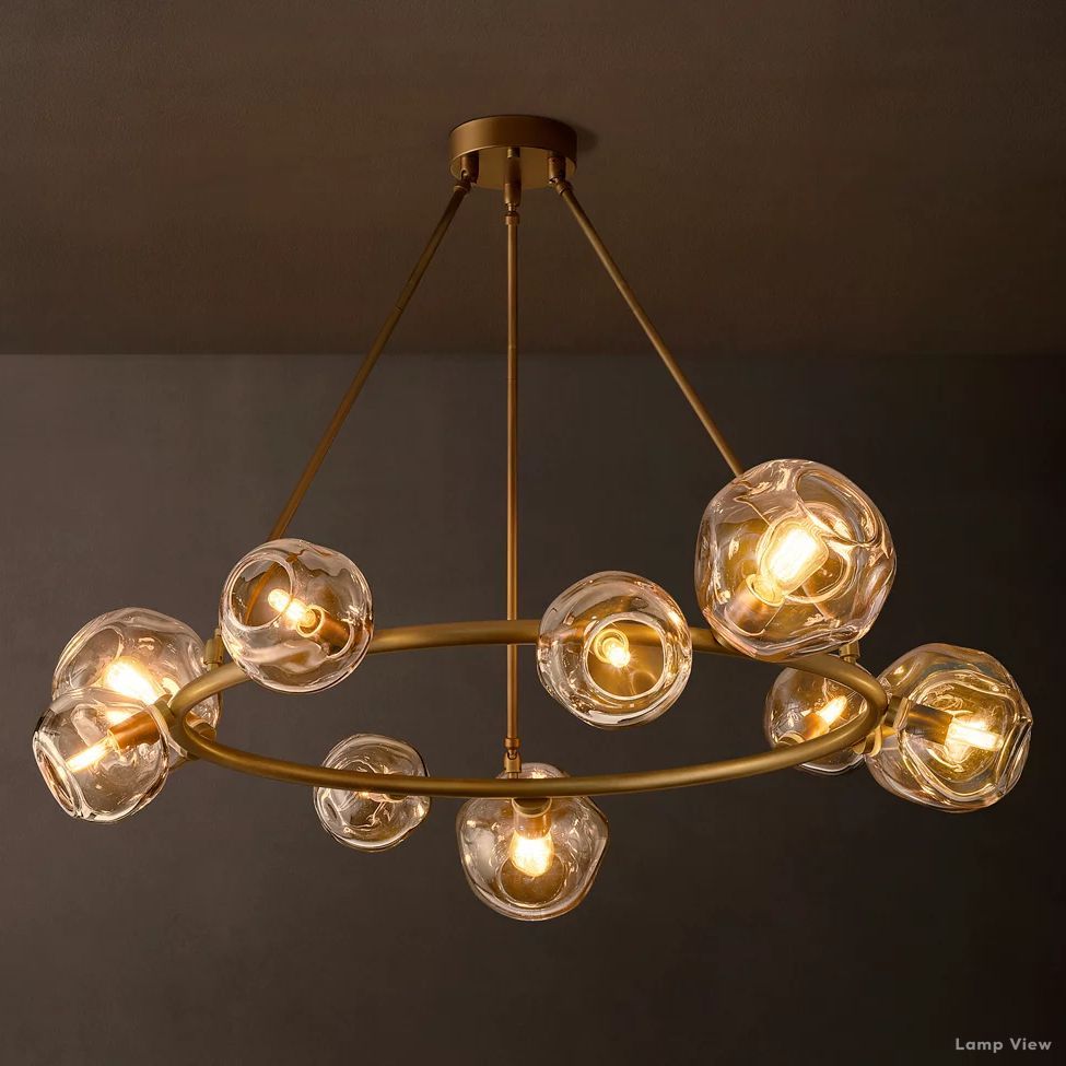 Bubble Organic Glass Round Chandelier 48"