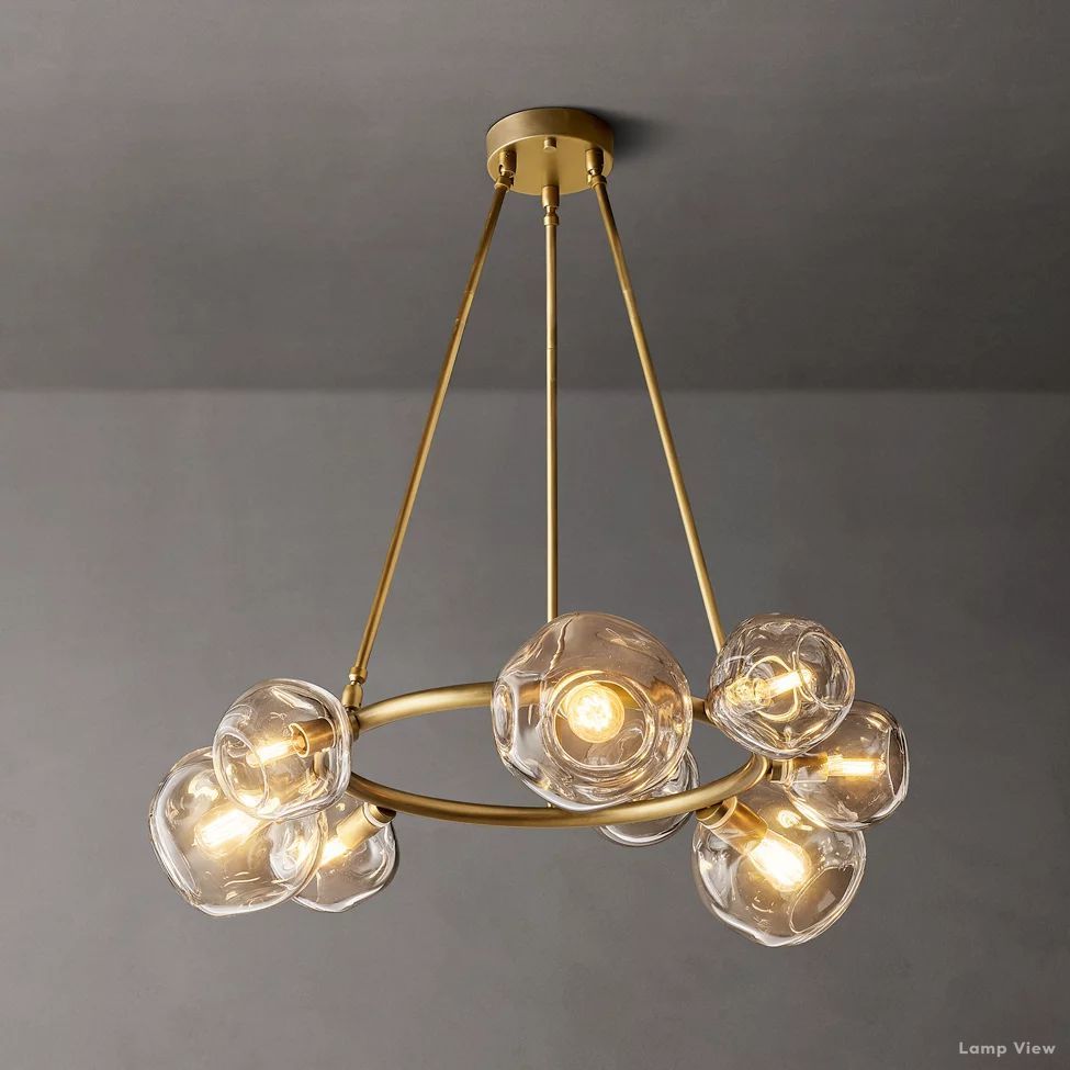 Bubble Organic Glass Round Chandelier 36"