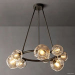 Bubble Organic Glass Round Chandelier 36"