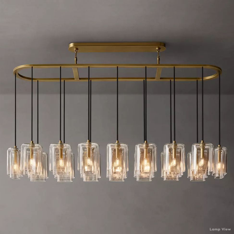 Lacour Suffused Glass Linear Chandelier 72"