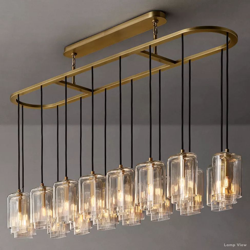 Lacour Suffused Glass Linear Chandelier 72"