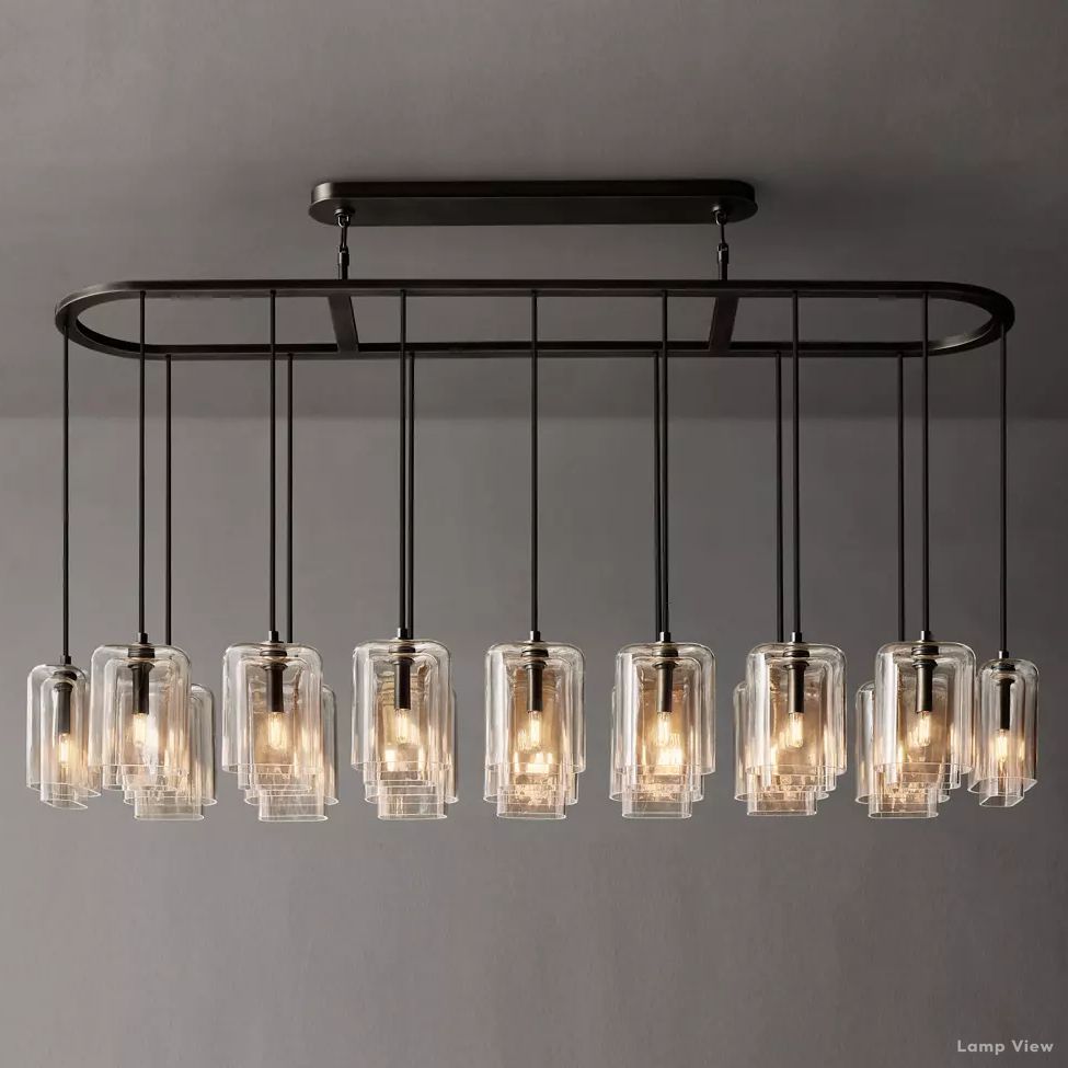Lacour Suffused Glass Linear Chandelier 72"