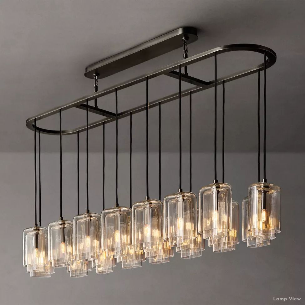 Lacour Suffused Glass Linear Chandelier 72"