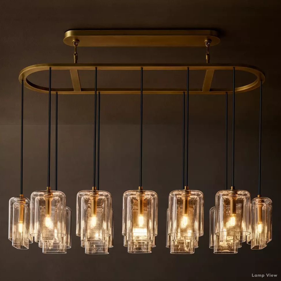Lacour Suffused Glass Linear Chandelier 54"