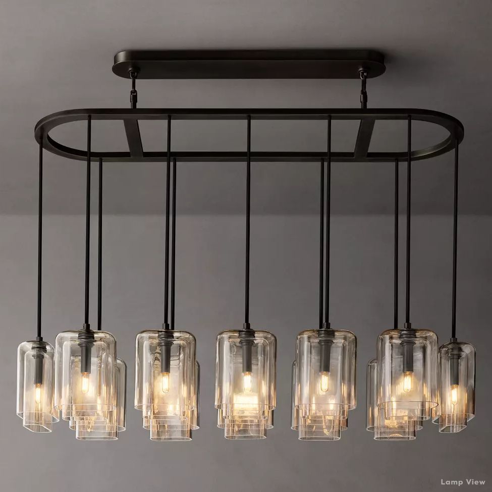 Lacour Suffused Glass Linear Chandelier 54"