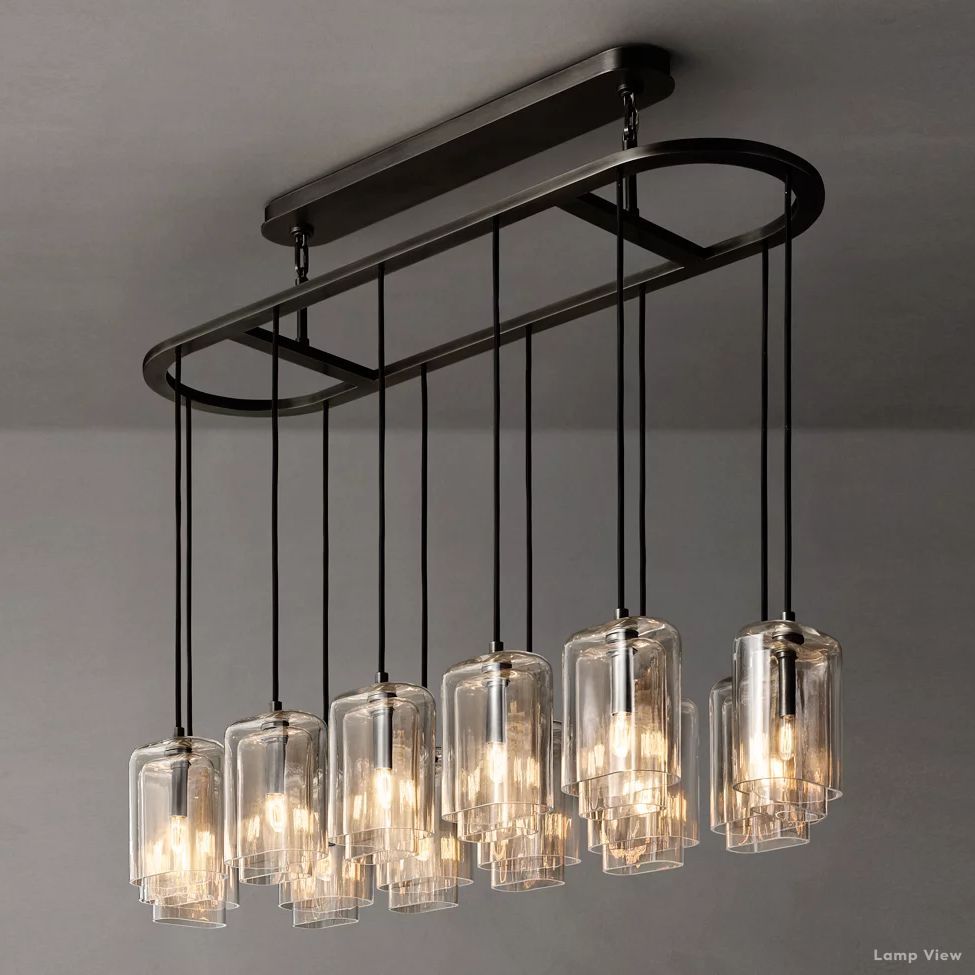 Lacour Suffused Glass Linear Chandelier 54"