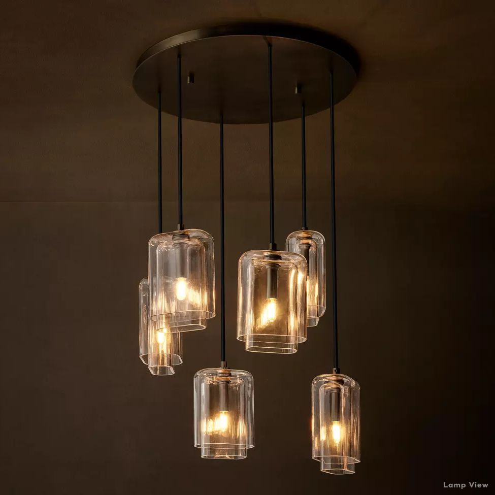 Lacour Suffused Glass Cluster Chandelier 24"