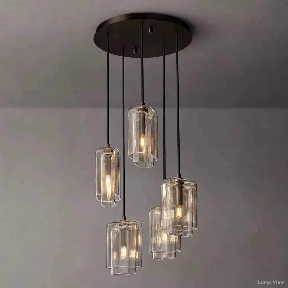 Lacour Suffused Glass Cluster Chandelier 18"