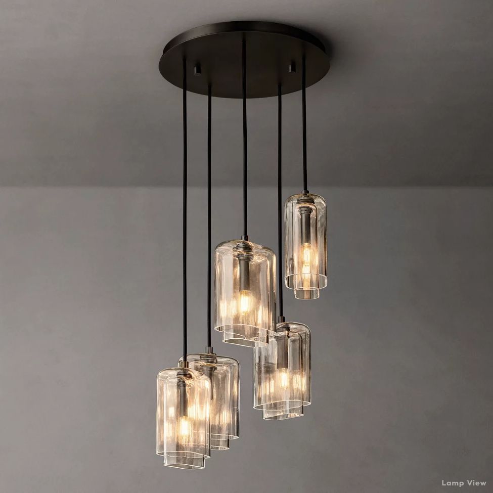 Lacour Suffused Glass Cluster Chandelier 18"