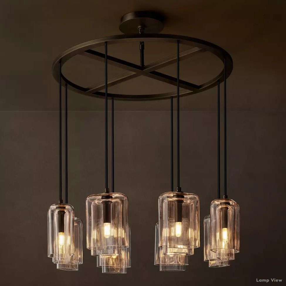 Lacour Suffused Glass Round Chandelier 36"