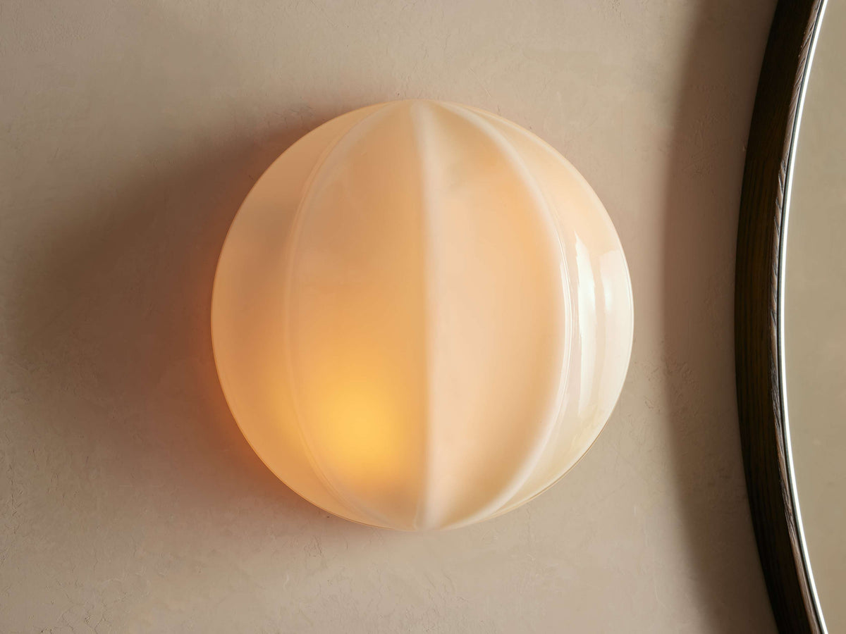Agnes Paneled Glass Clamshell Sconce
