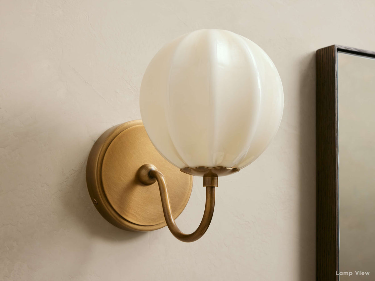 Agnes Paneled Glass Gooseneck Sconce